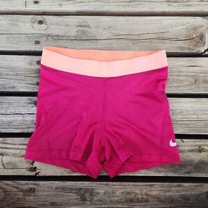 Nike Pro Pink Elastic Dri-Fit Spandex Shorts Volleyball Athletic Workout Small